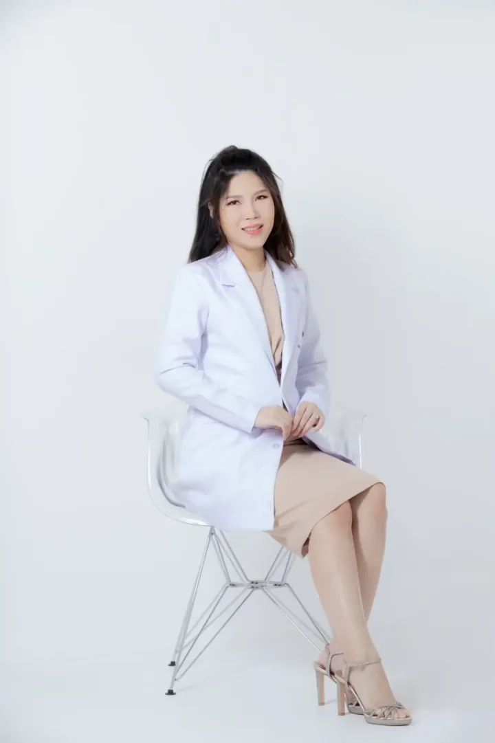Dr. Waleerat studio portrait in white coat