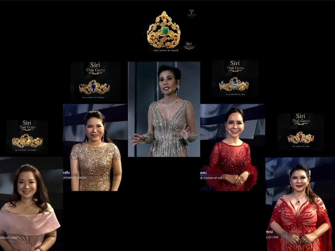 Miss Earth Thailand 2021 graphic showing four Crown Directors, including Dr. Waleerat for the Crown of Water